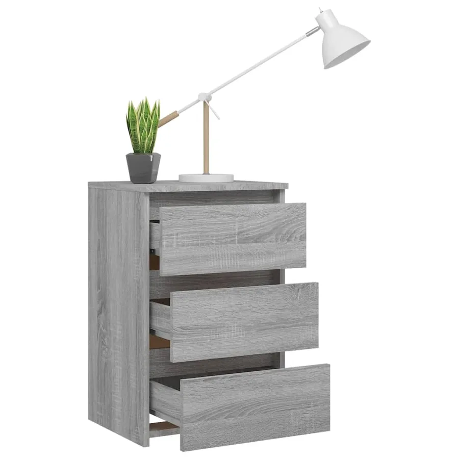 Table de chevet Sonoma gris 40x35x62,5 cm Bois d'ingénierie - 6