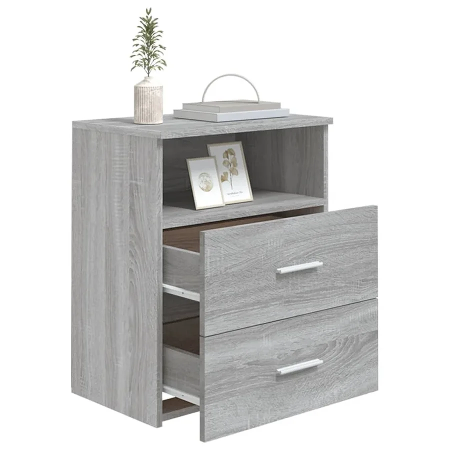 Table de chevet Sonoma gris 50x32x60 cm - 7