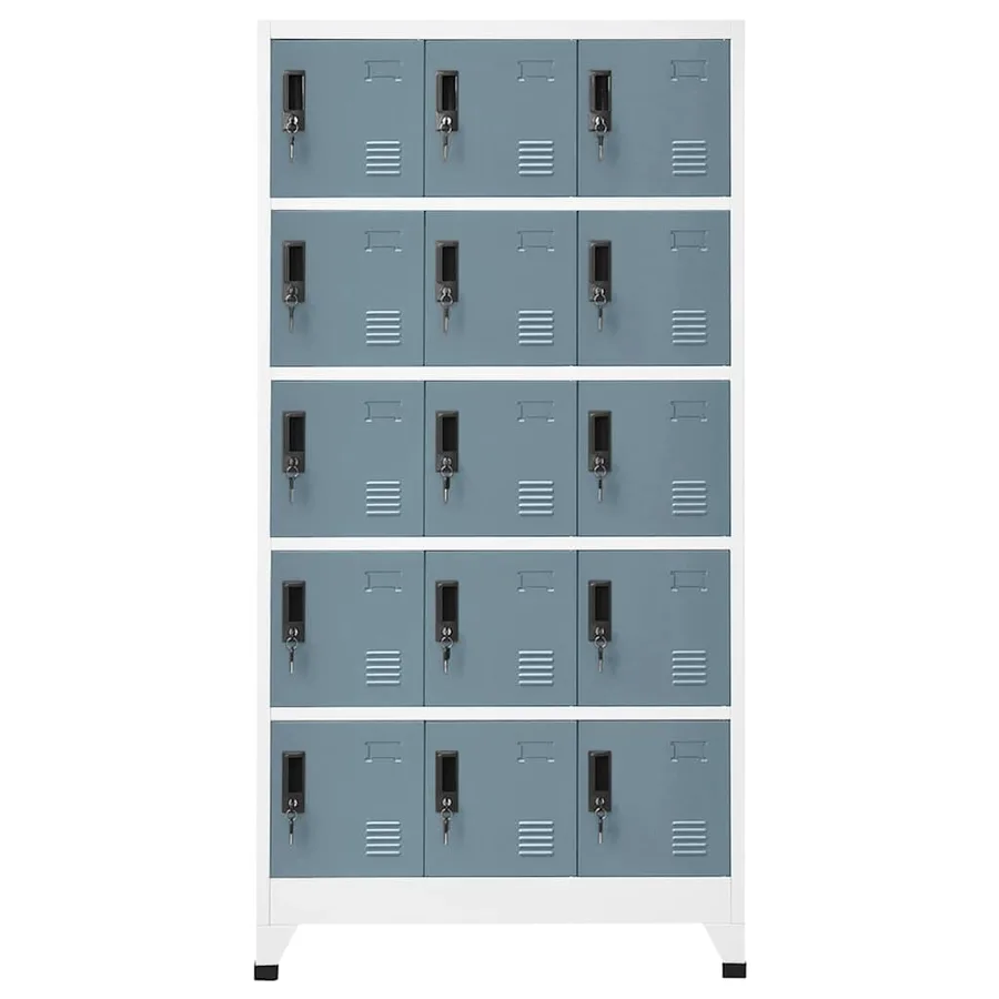 Armoire à casiers Gris clair et gris foncé 90x40x180 cm Acier - 2