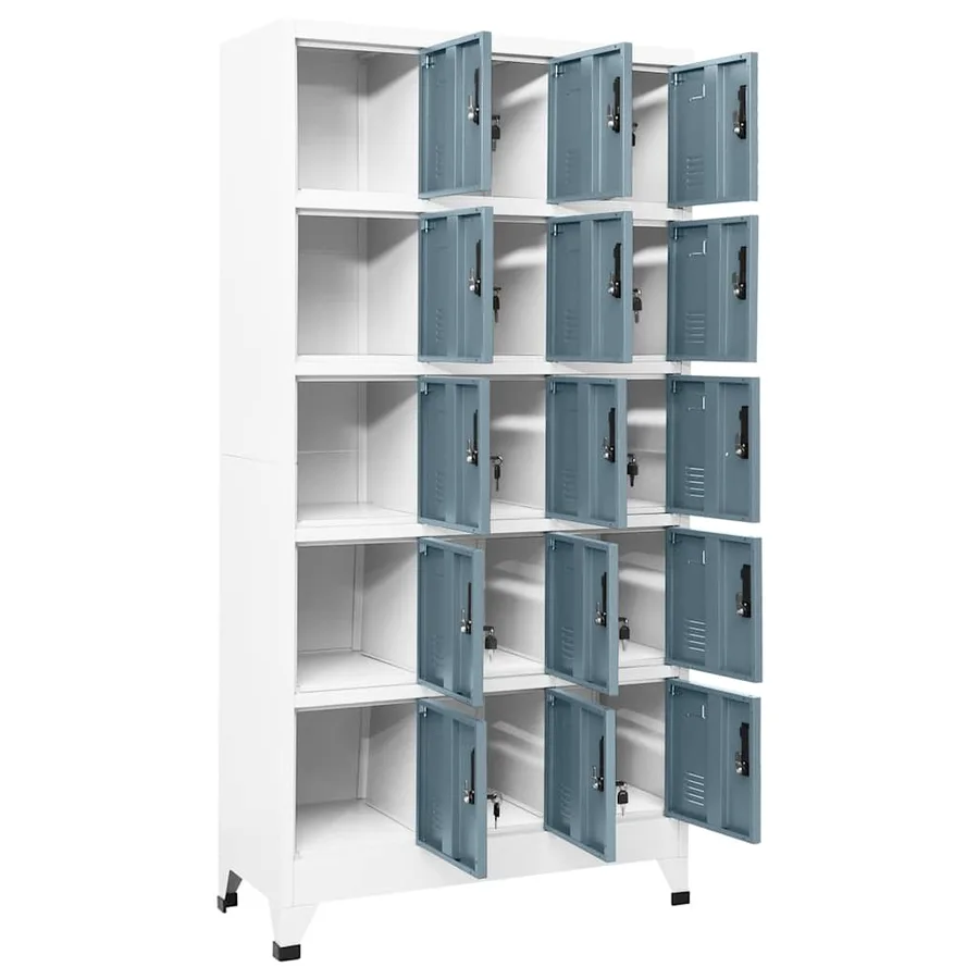 Armoire à casiers Gris clair et gris foncé 90x40x180 cm Acier - 3