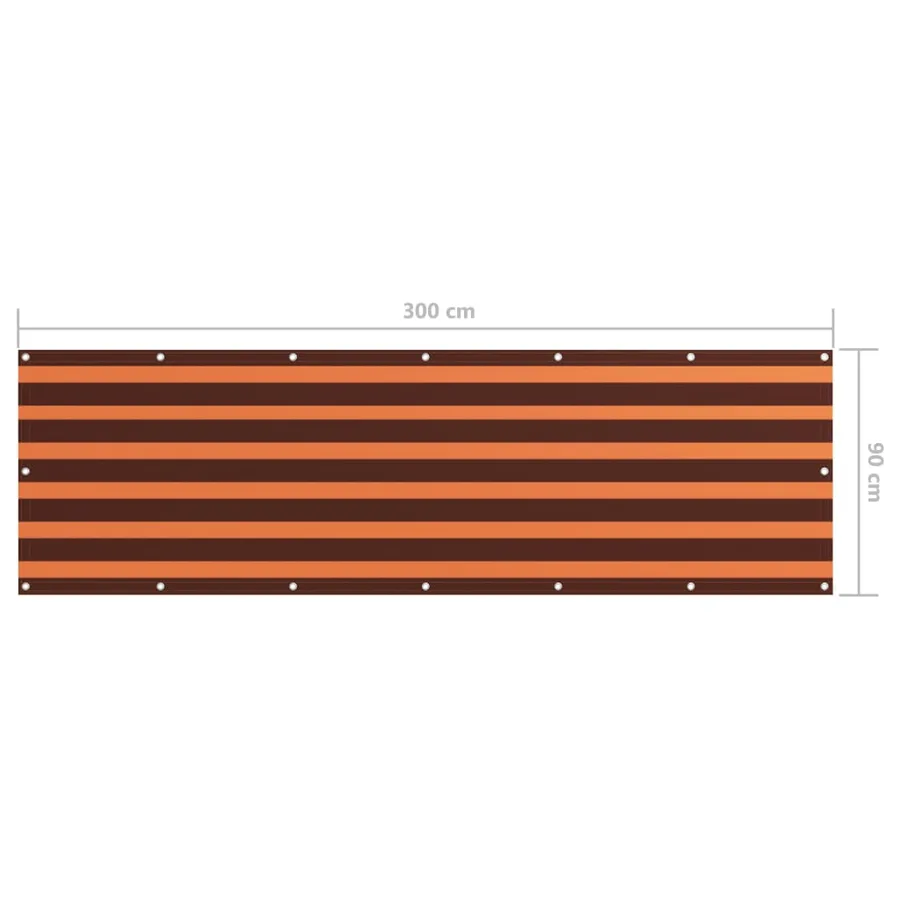 Écran de balcon Orange et marron 90x300 cm Tissu Oxford - 5