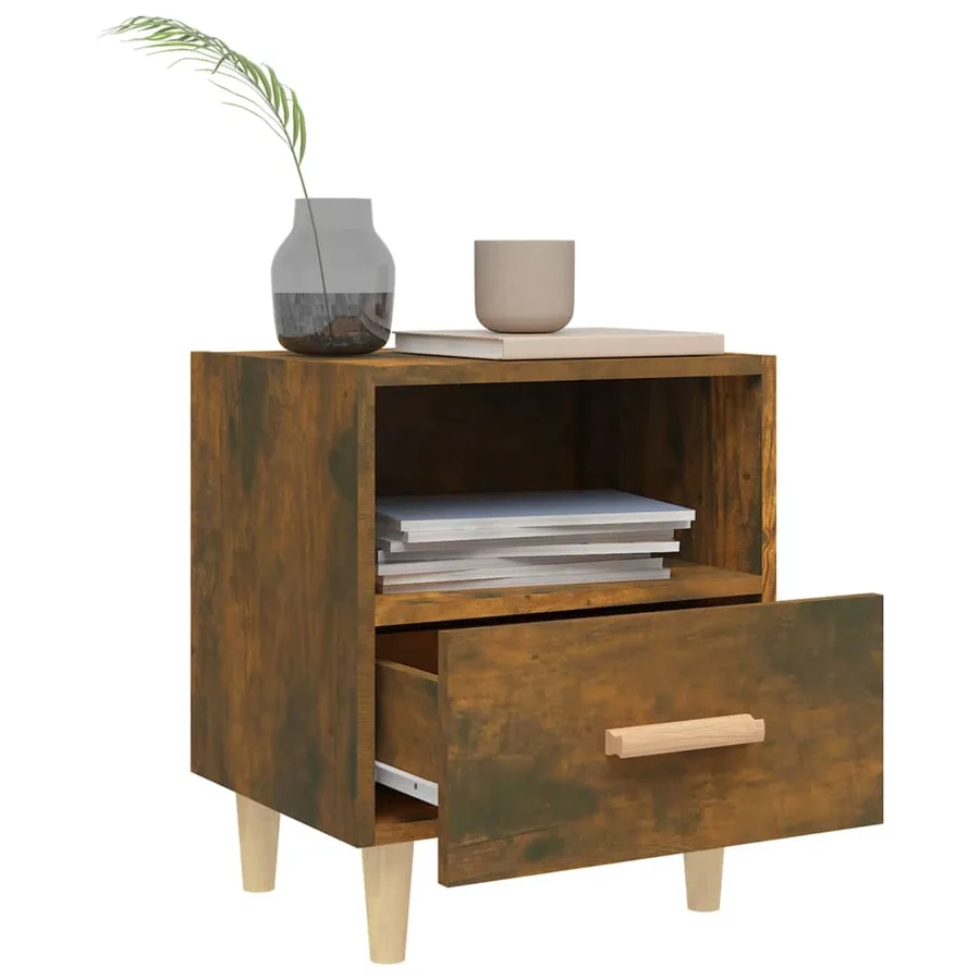 Tables de chevet 2 pcs Chêne fumé 40x35x47 cm - 3