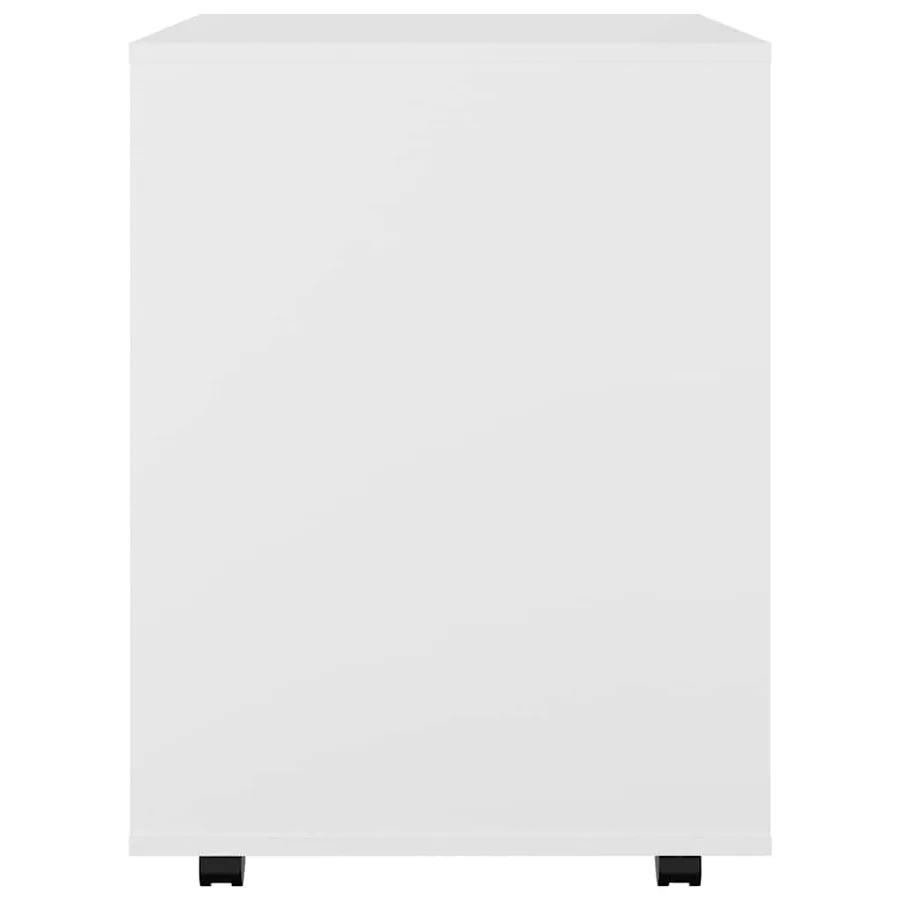 Armoire à roulettes Blanc 60x53x72 cm Bois d’ingénierie - 6