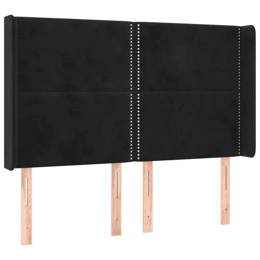 Tête de lit à LED Noir 147x16x118/128 cm Velours - 3