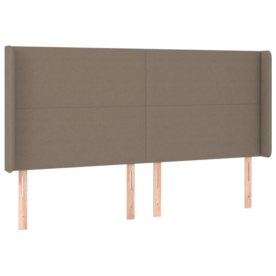 Tête de lit avec oreilles Taupe 203x16x118/128 cm Tissu - 2