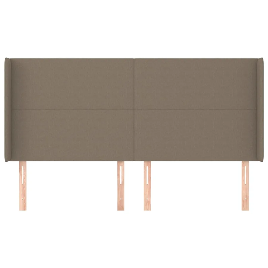 Tête de lit avec oreilles Taupe 203x16x118/128 cm Tissu - 3