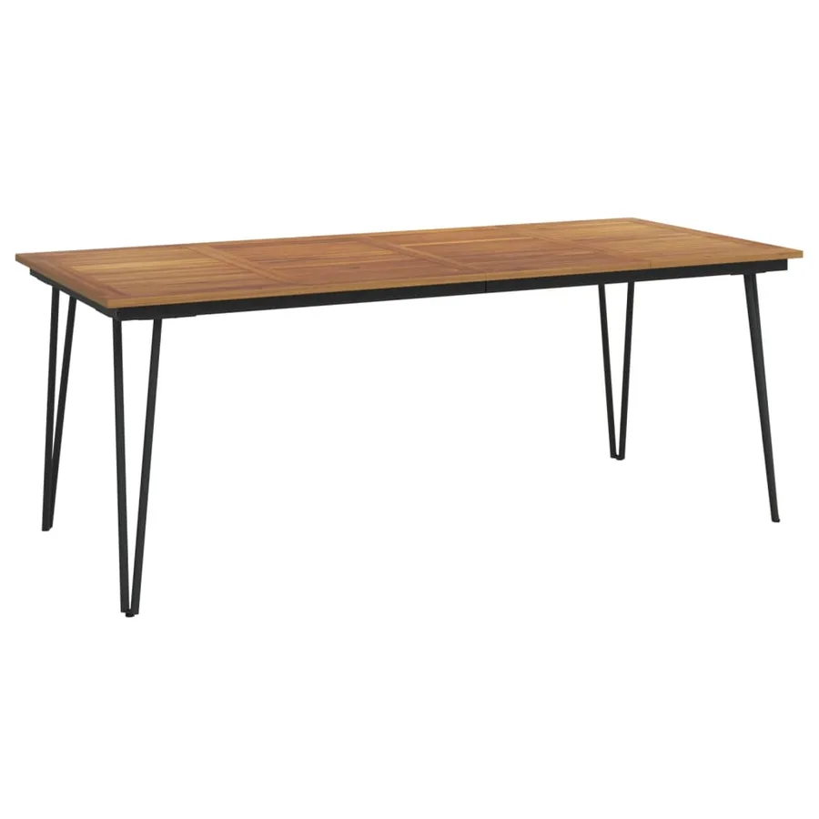 Table de jardin avec pieds épingle à cheveux 200x90x75 acacia - 2