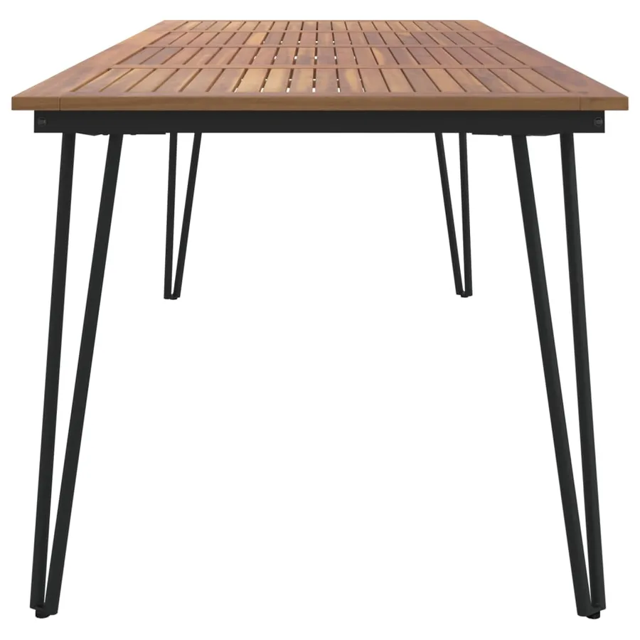 Table de jardin avec pieds épingle à cheveux 200x90x75 acacia - 4