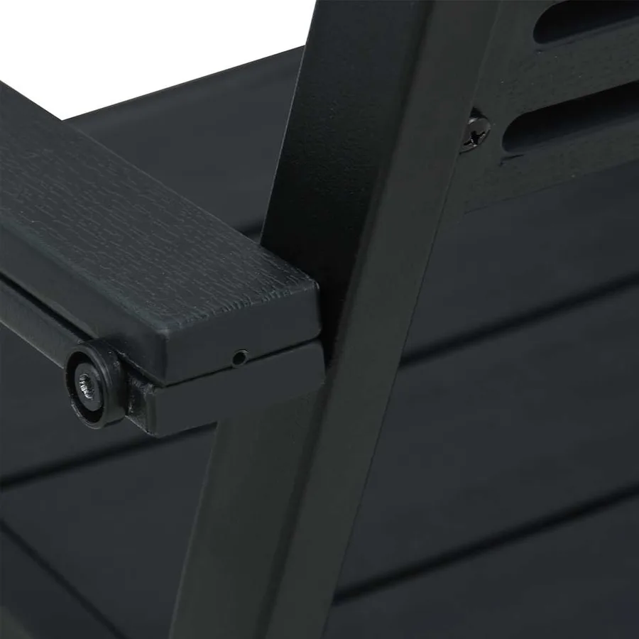 Chaises de jardin lot de 2 Noir PEHD Aspect de bois - 6
