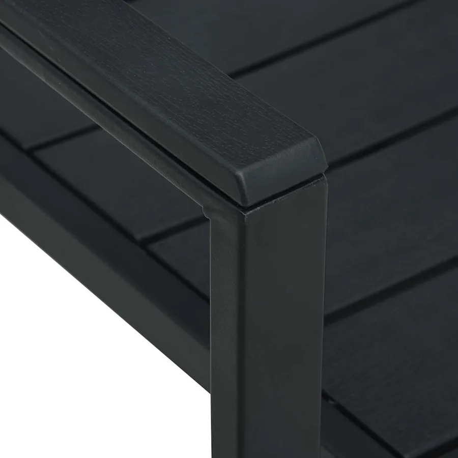 Chaises de jardin lot de 2 Noir PEHD Aspect de bois - 7
