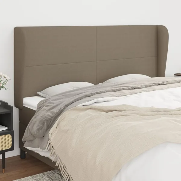 Tête de lit avec oreilles Taupe 203x23x118/128 cm Tissu