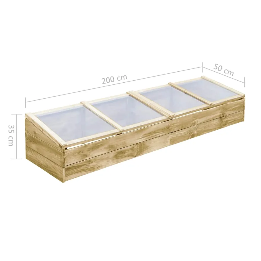 Serres 2 pcs Bois de pin imprégné 200x50x35 cm - 6