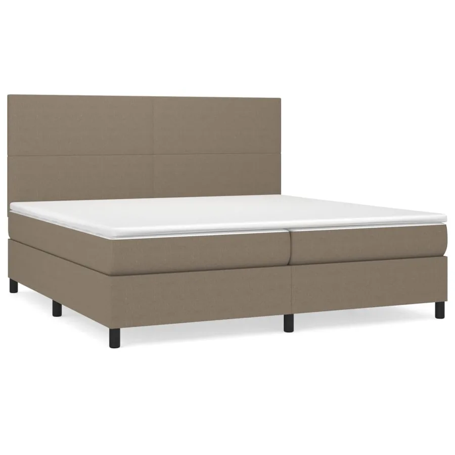 Sommier à lattes de lit avec matelas Taupe 200x200 cm Tissu - 2