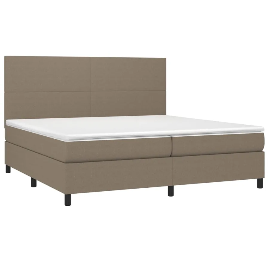 Sommier à lattes de lit avec matelas Taupe 200x200 cm Tissu - 3