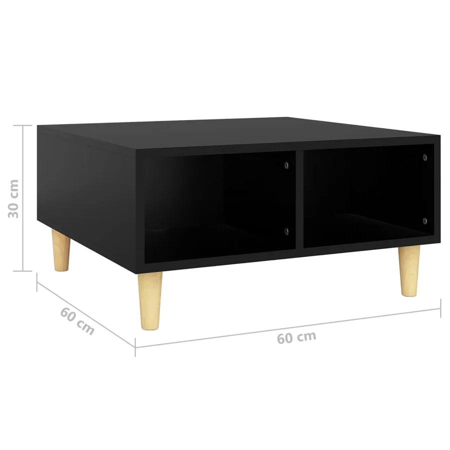 Table basse noir 60x60x30 cm bois d'ingénierie - 6