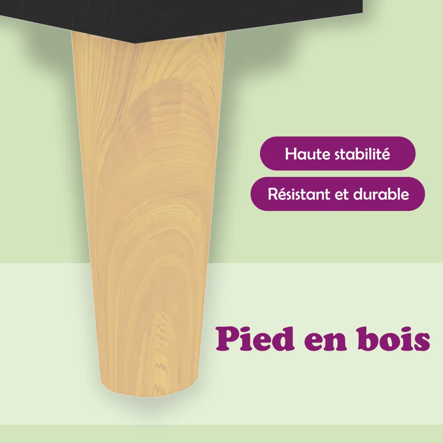 Table basse noir 60x60x30 cm bois d'ingénierie - 7