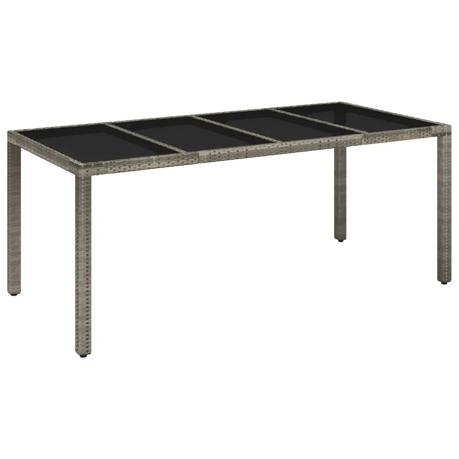 Ensemble à manger jardin et coussins 7 pcs gris rotin - 6