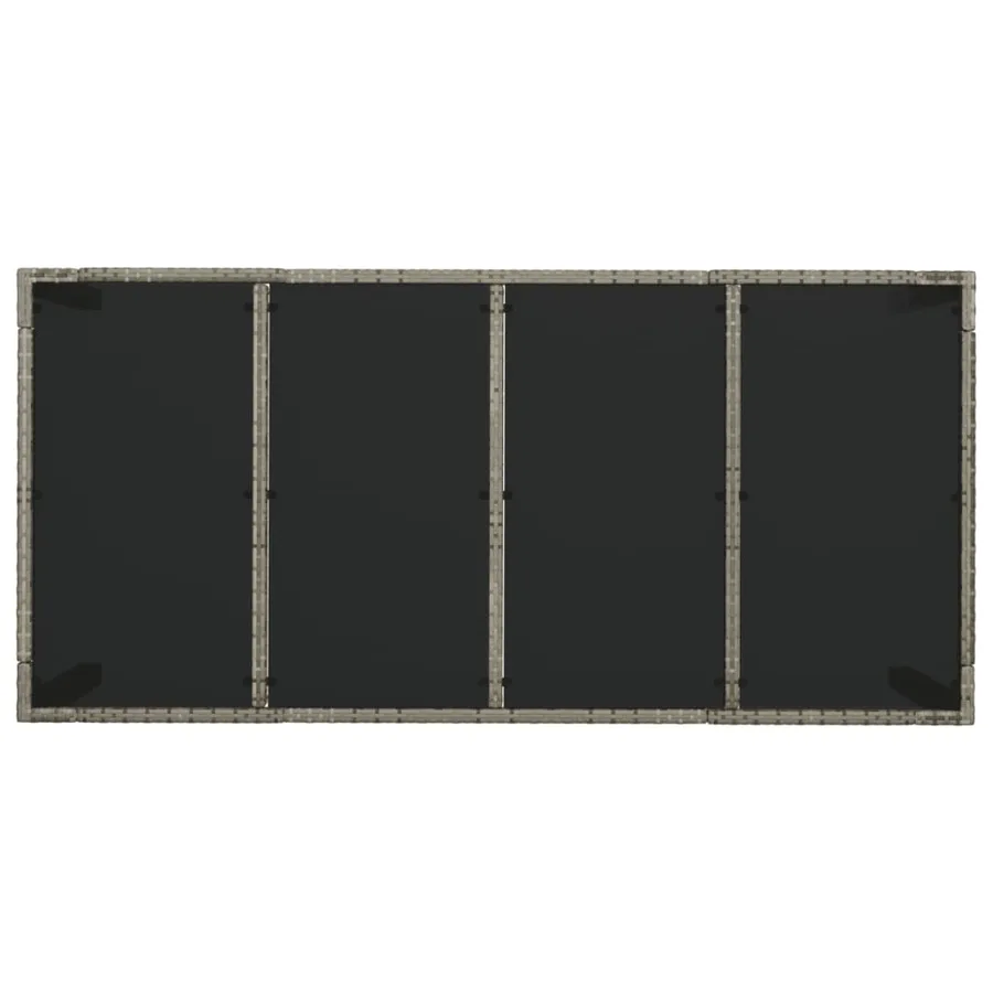 Ensemble à manger jardin et coussins 7 pcs gris rotin - 7