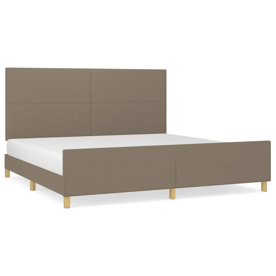 Cadre de lit sans matelas taupe 200x200 cm tissu - 2