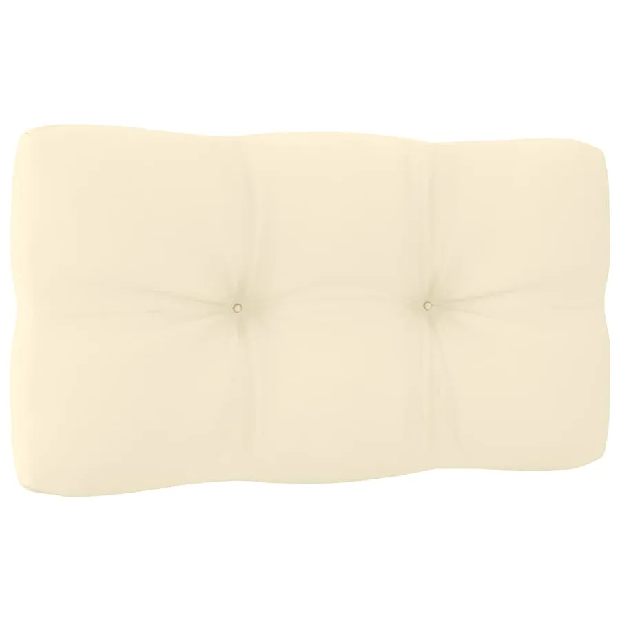 Canapé d'angle de jardin avec coussins crème Bois de pin massif - 10
