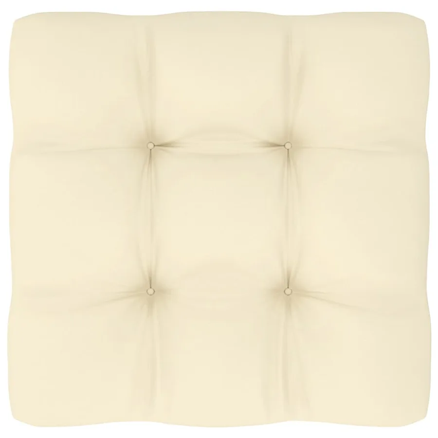 Canapé d'angle de jardin avec coussins crème Bois de pin massif - 11