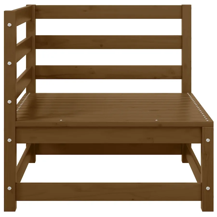 Canapé d'angle de jardin avec coussins crème Bois de pin massif - 6