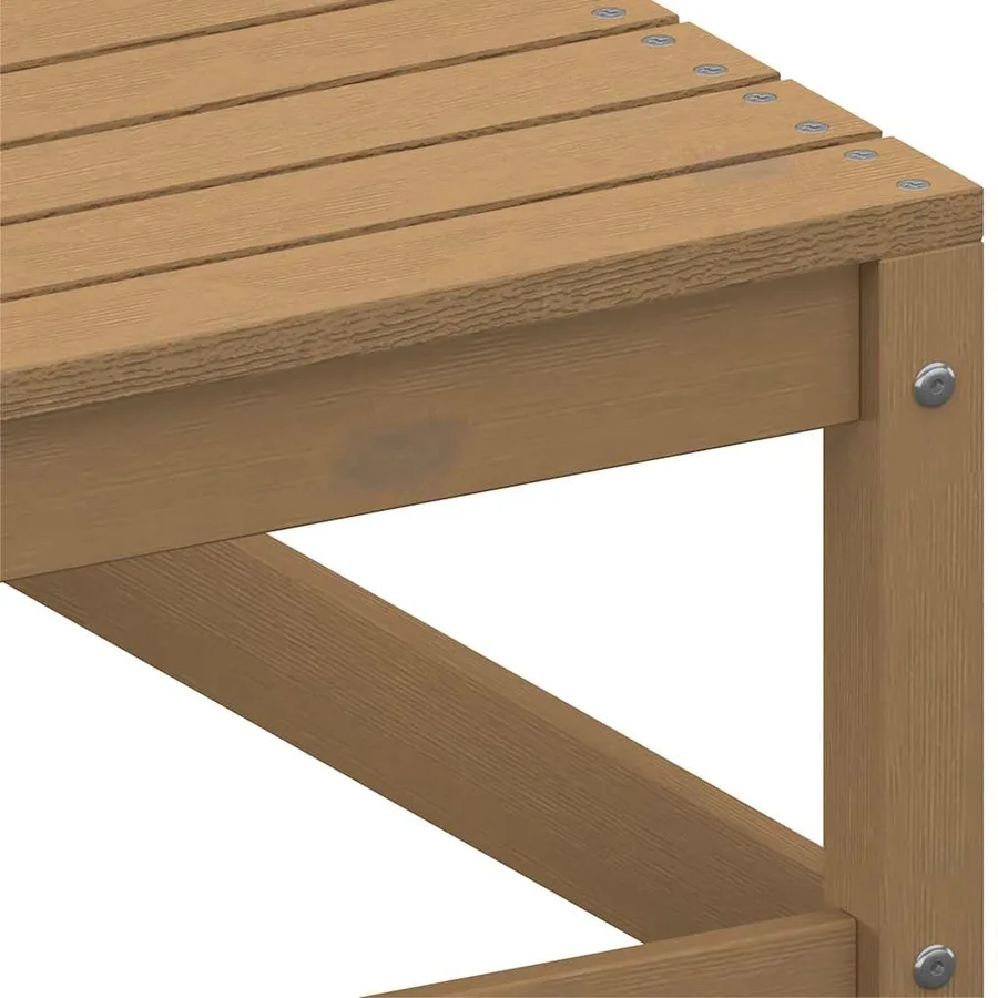 Canapé d'angle de jardin avec coussins crème Bois de pin massif - 7