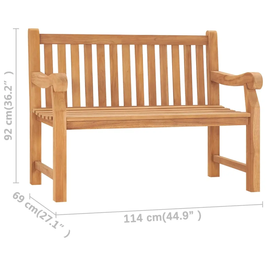 Banc de jardin 114 cm bois de teck solide - 7