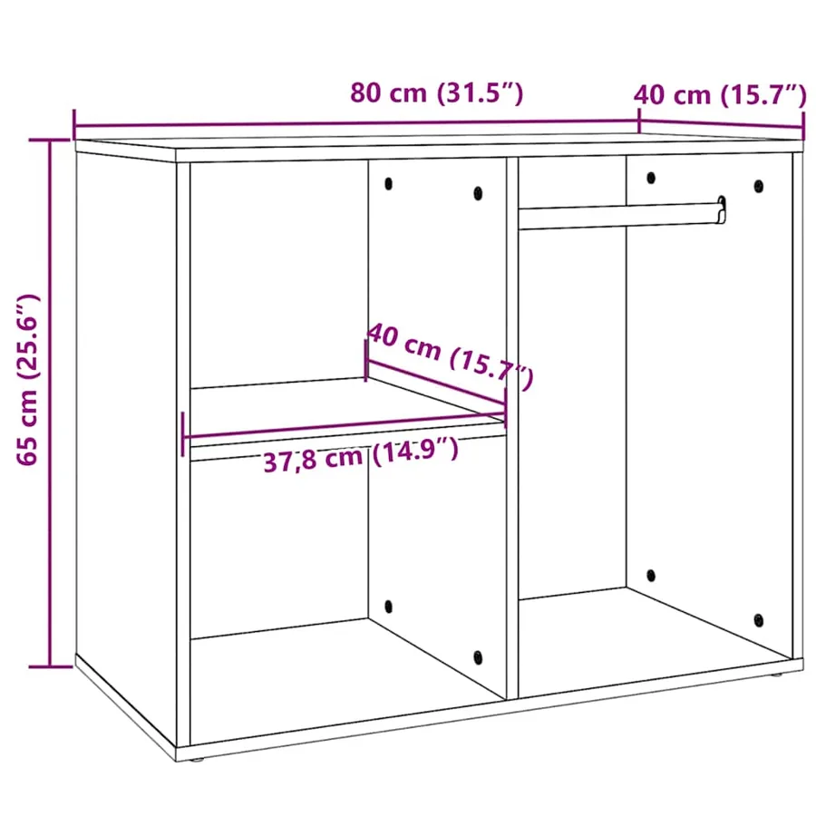 Armoire de dressing Chêne fumé 80x40x65 cm Bois d'ingénierie