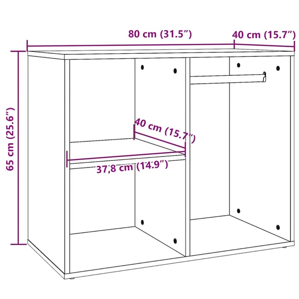 Armoire de dressing Chêne fumé 80x40x65 cm Bois d'ingénierie