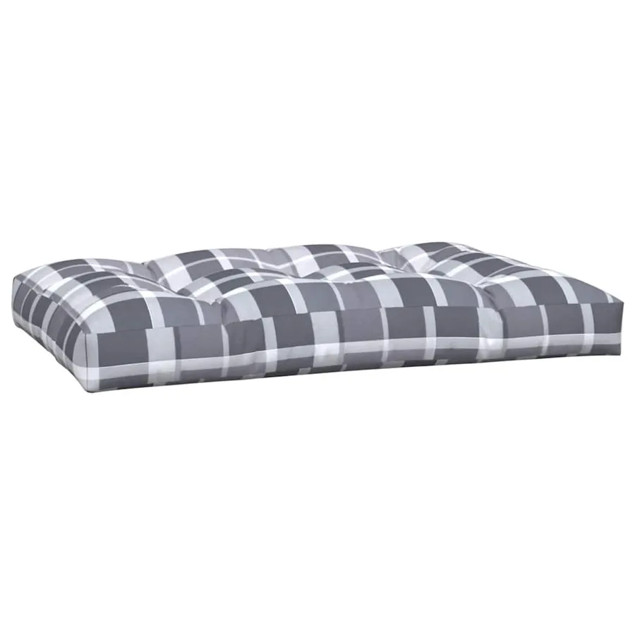 Coussins de palette lot de 5 motif à carreaux gris tissu - 5