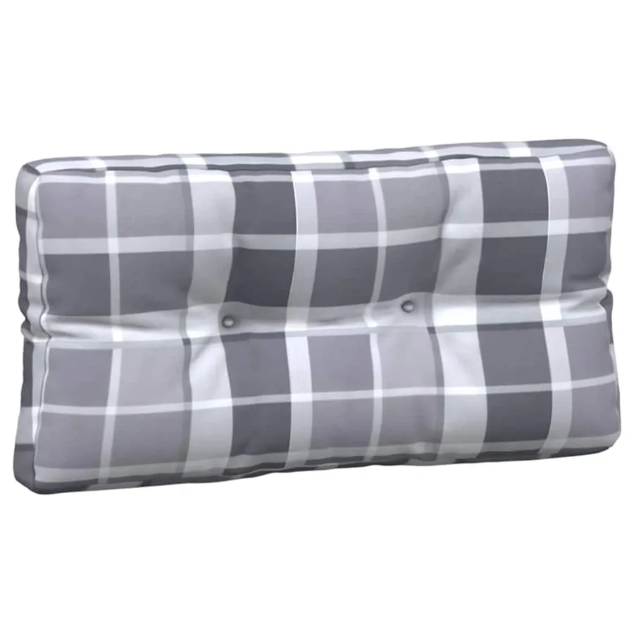 Coussins de palette lot de 5 motif à carreaux gris tissu - 6