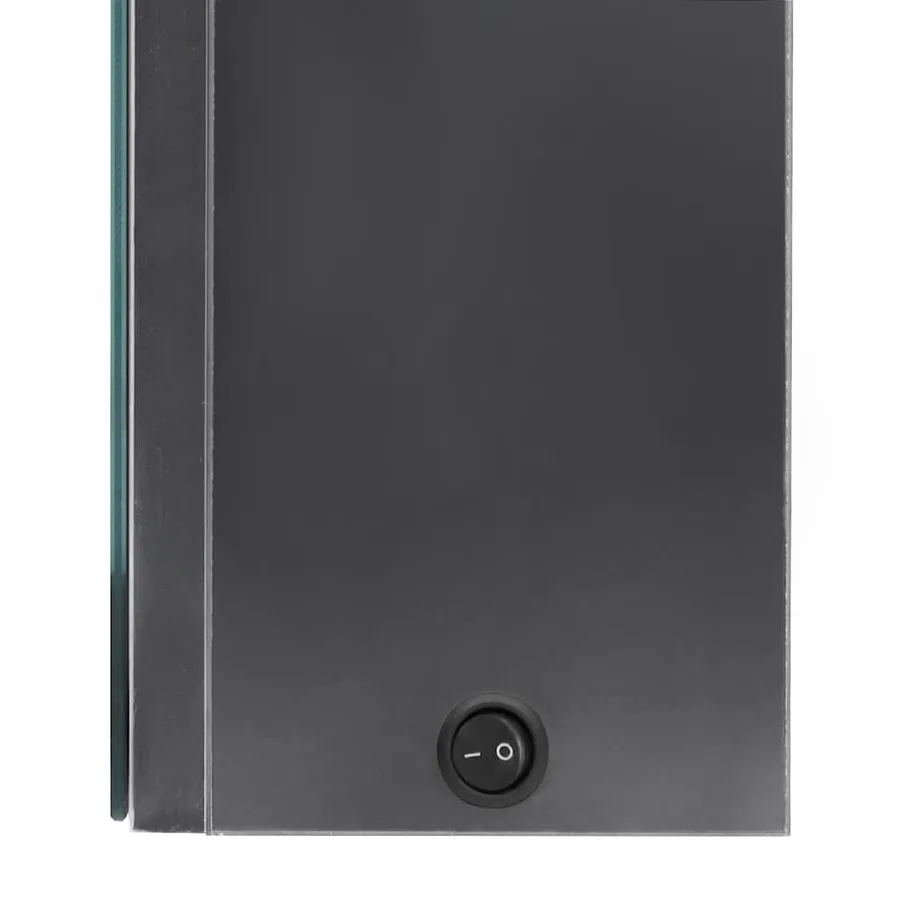Armoire de salle de bain à miroir LED gris brillant 50x13x70 cm - 6