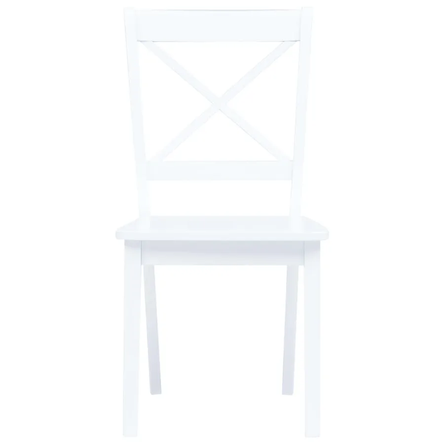 Ensemble de salle à manger 5 pcs Bois d'hévéa Blanc - 4