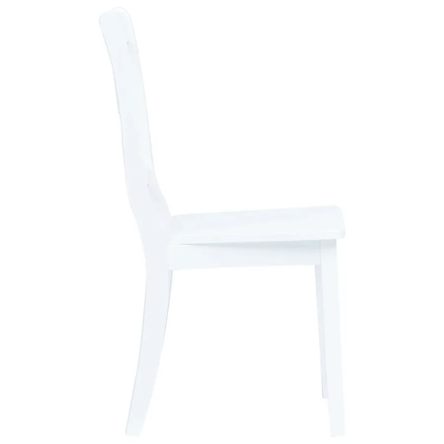 Ensemble de salle à manger 5 pcs Bois d'hévéa Blanc - 5