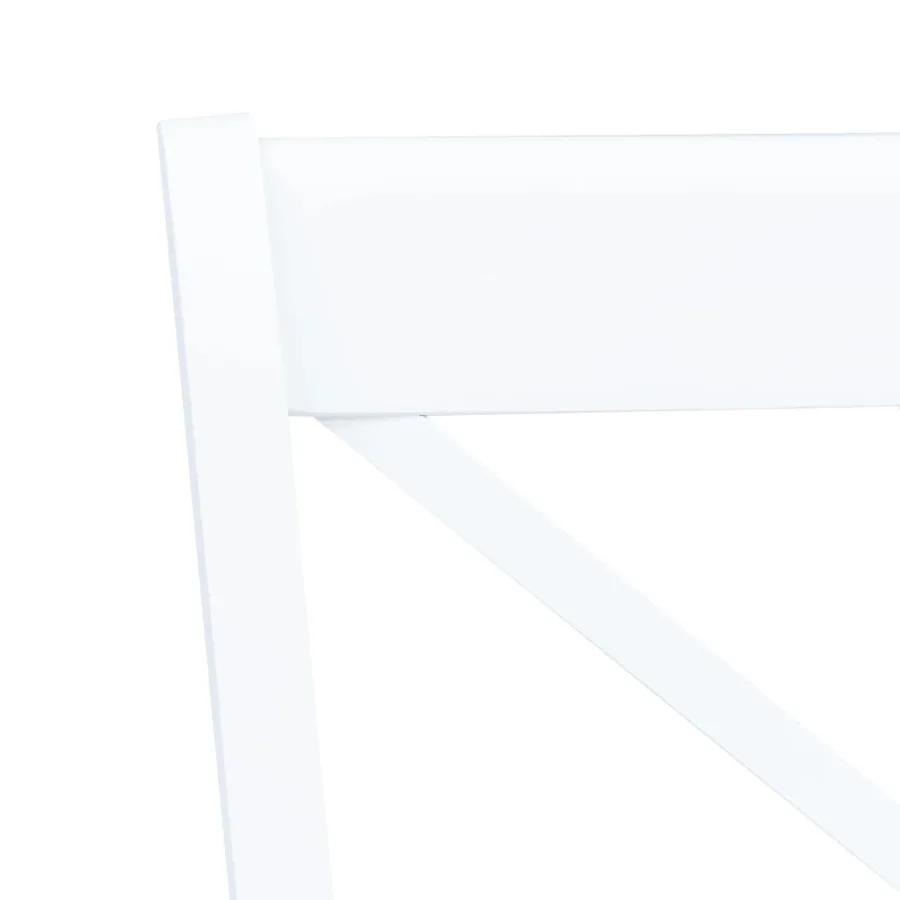 Ensemble de salle à manger 5 pcs Bois d'hévéa Blanc - 6