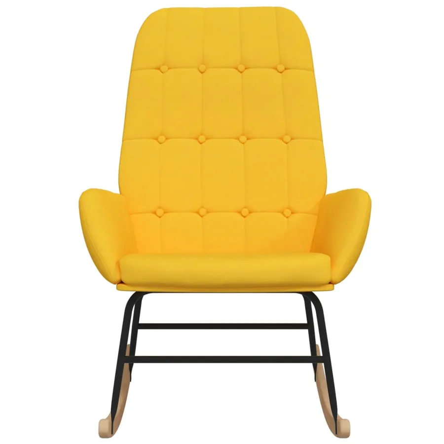 Chaise à bascule Jaune moutarde Tissu - 3