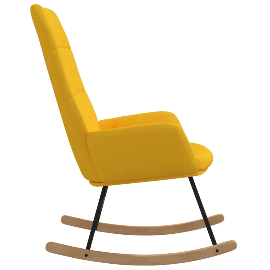 Chaise à bascule Jaune moutarde Tissu - 4