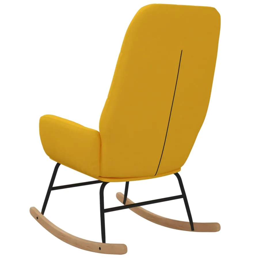 Chaise à bascule Jaune moutarde Tissu - 5