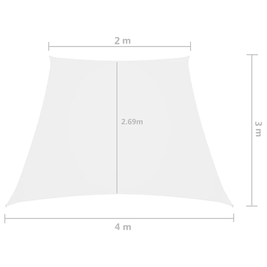 Voile de parasol Tissu Oxford trapèze 2/4x3 m Blanc - 6