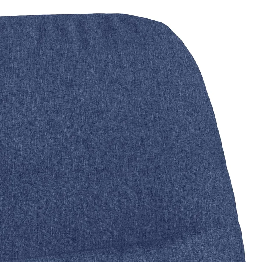 Chaise à bascule avec repose-pied Bleu Tissu - 7