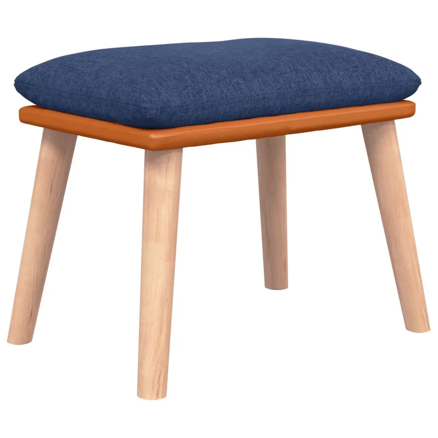 Chaise à bascule avec repose-pied Bleu Tissu - 8