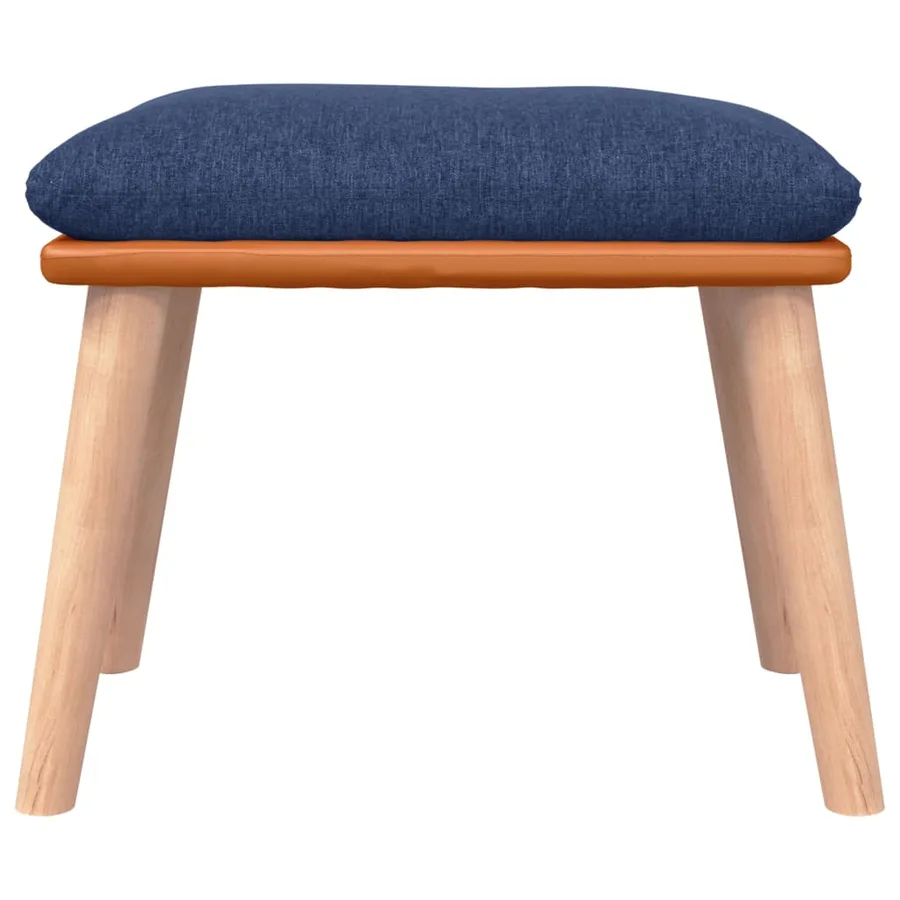 Chaise à bascule avec repose-pied Bleu Tissu - 9