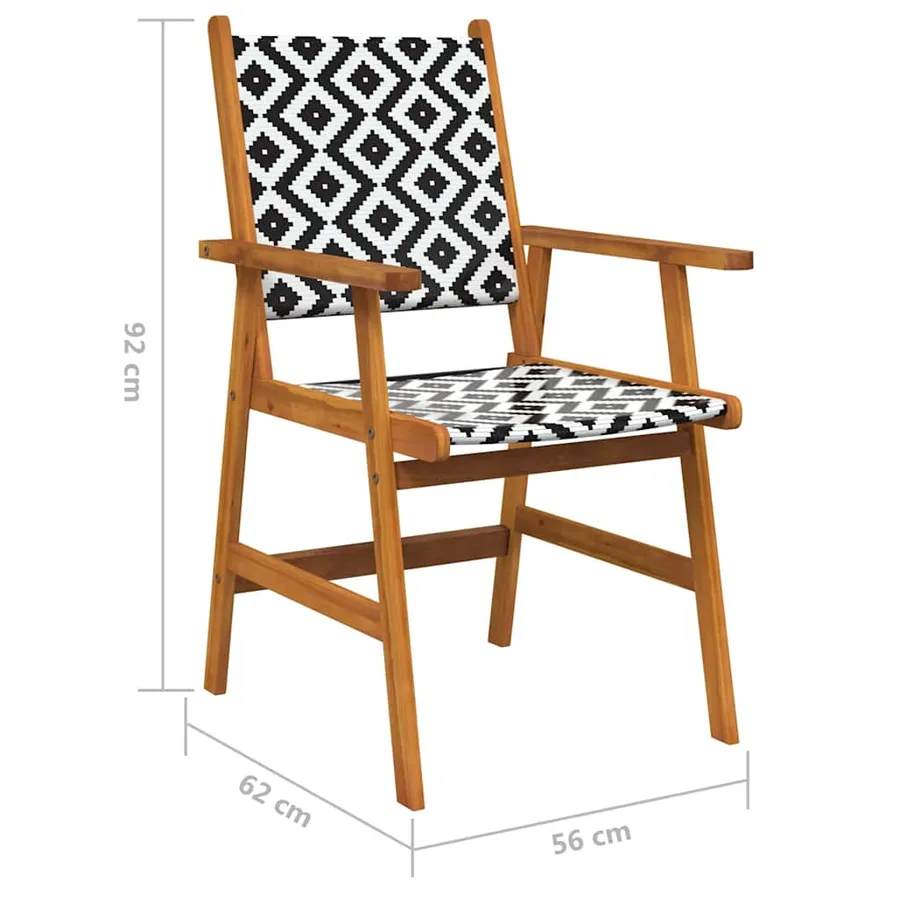 Chaises de jardin 6 pcs en bois d'acacia massif - 8