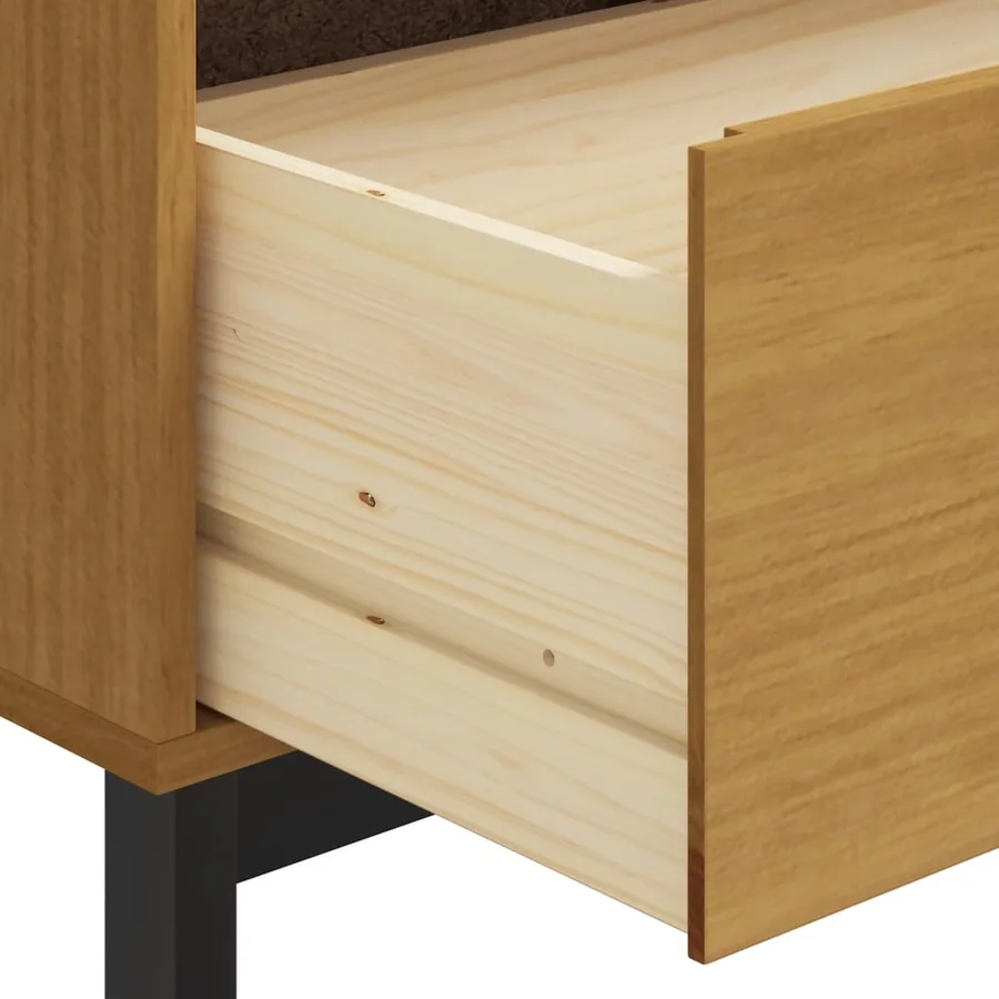 Buffet avec porte vitrée FLAM 110x40x80 cm bois massif de pin - 8