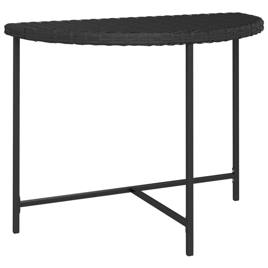Table de jardin Noir 100x50x75 cm Résine tressée - 2