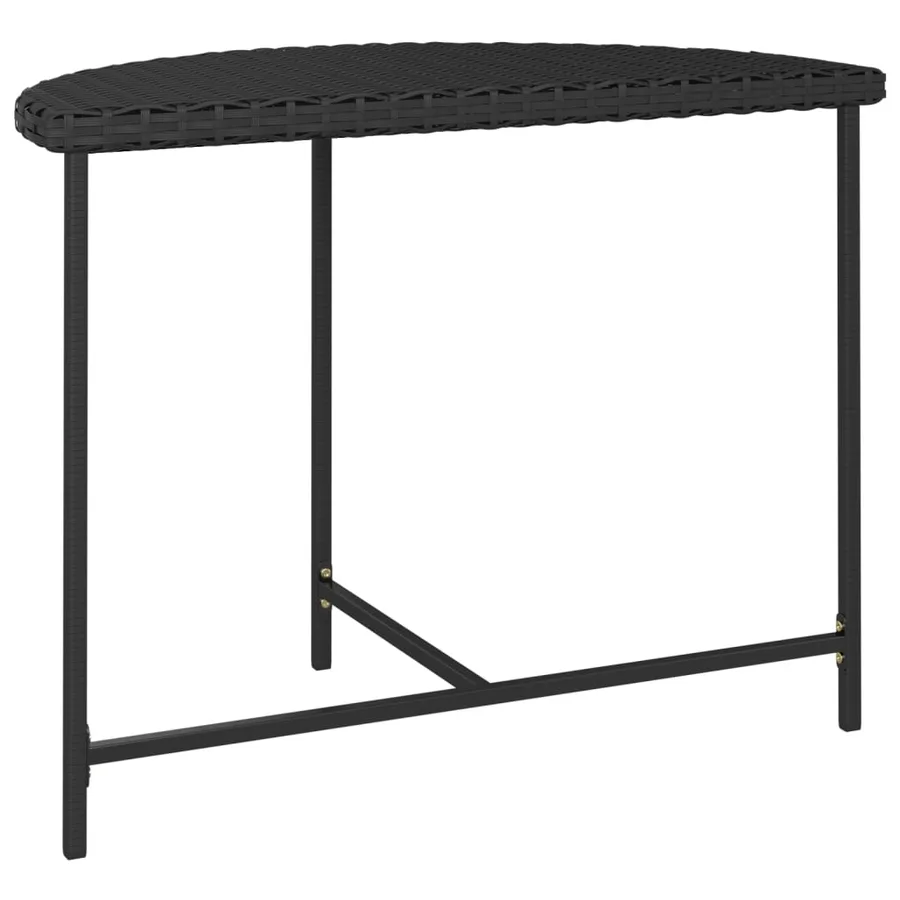 Table de jardin Noir 100x50x75 cm Résine tressée - 3
