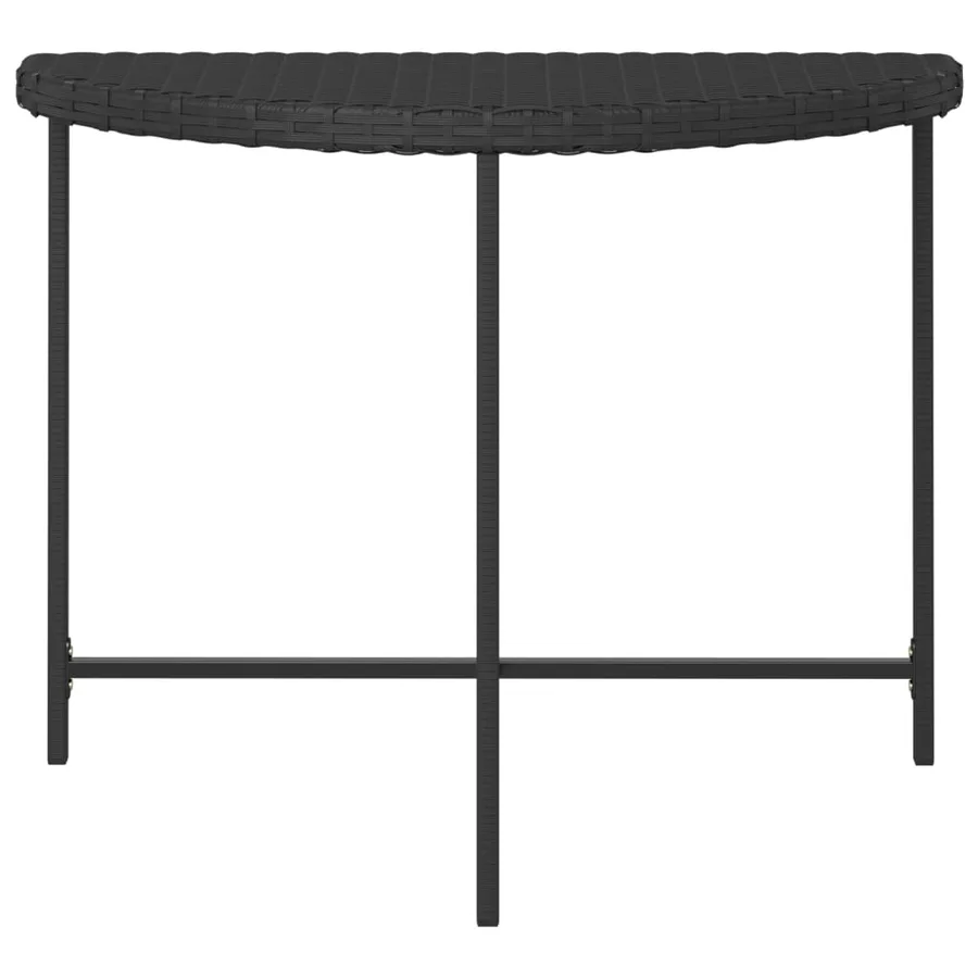 Table de jardin Noir 100x50x75 cm Résine tressée - 4