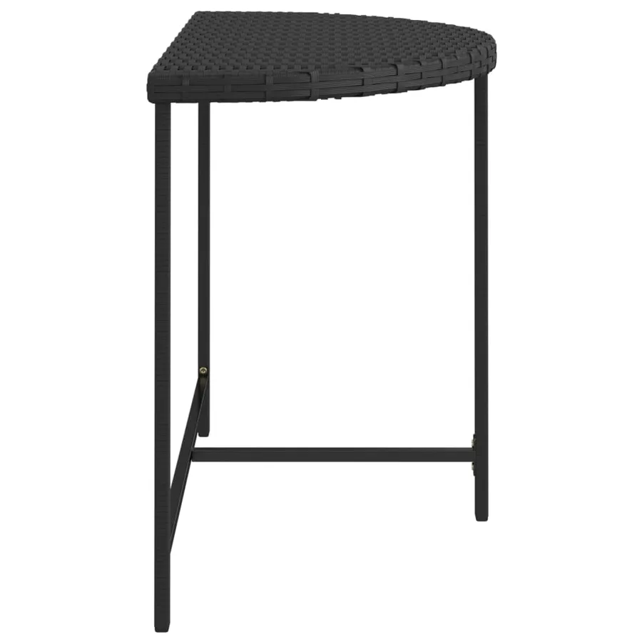 Table de jardin Noir 100x50x75 cm Résine tressée - 5