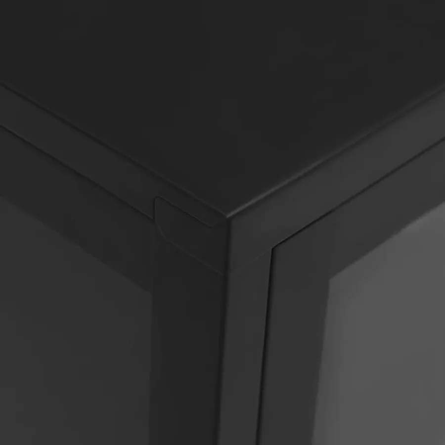 Buffet Noir 75x35x105 cm Acier et verre - 8